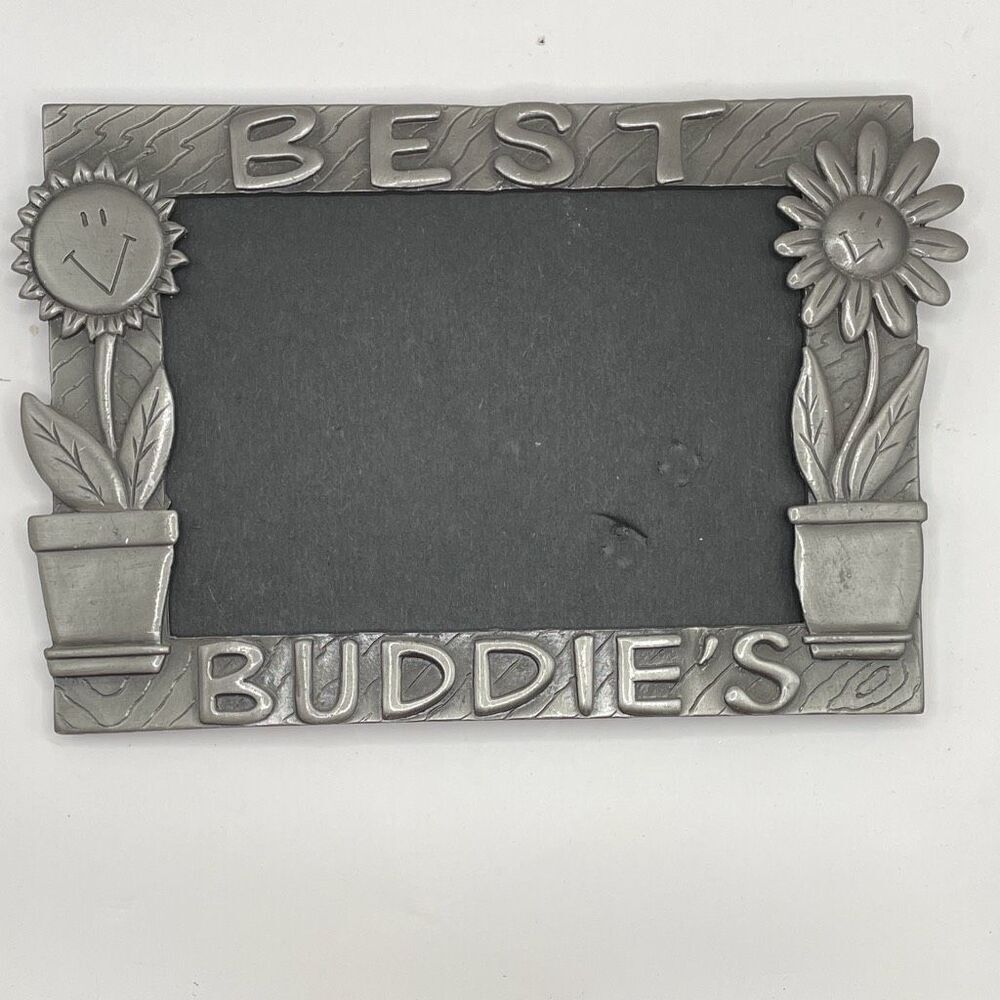 Best Buddies Pewter Metal Frame 6”w x 4”L Best Friends Photo Frame